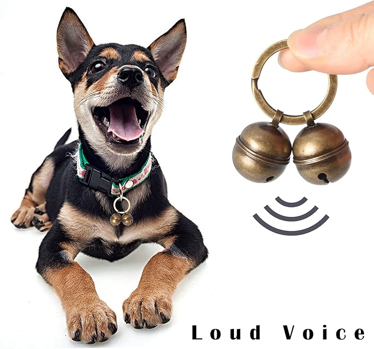 Copper Bells for Dog Collars with Snap Clips - Made of Pure Copper for Dogs/Cat - Clear Sound &amp; No Rust - Save Birds Wildlife, Know Where Your Pet Christmas Sounds
