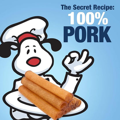 ValueBull USA Pig Skin Retriever Rolls, 4 Inch, Smoked, 25 Count - Premium USA Pork Hide Dog Chews, One-Piece, Easy Digestion, High Protein