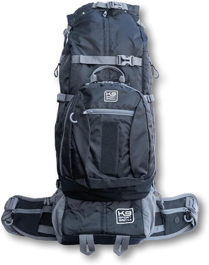 K9 Sport Sack Kolossus - X-Large, Black - The Big Dog Backpack - Ideal for Dogs 23-25” Long - Fully Adjustable Pet Carrier - Doubles as a Professional-Grade 60L Hiking Pack