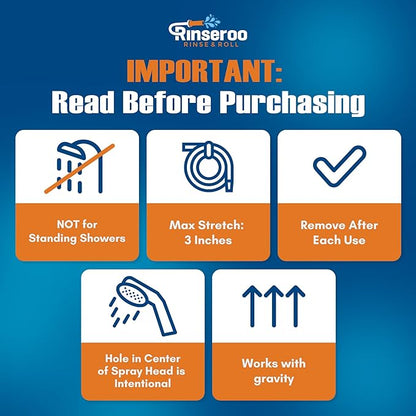 Rinseroo Slip-On Bathtub Faucet Sprayer Attachment. Ultra-Flex Dog Shower Adapter Portable With Pet Showerhead. Attach to Tub Spout 5 Foot Hose. No Install for Speedy Washing