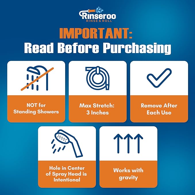 Rinseroo: Slip-On Tub Hose – As Seen on Shark Tank – 5ft Flex Bathtub Faucet Sprayer – Easy Rinse for Pets, Hair &amp; Cleaning – No Installation Needed – Fits Faucets Up to 3” Wide – Mess-Free &amp; Portable