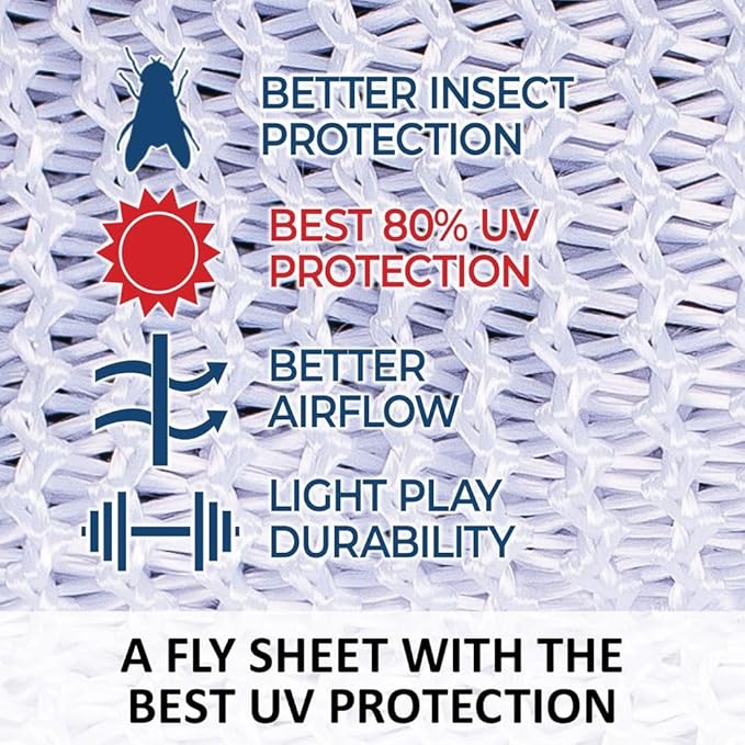 Schneiders Soft Interlock Mesh II Horse Fly Sheets | Superior UV &amp; Insect Protection | Versatile Euro Fit Option | Reflective Safety Design