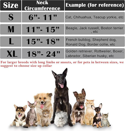 Katoggy Inflatable Cone Collar for Surgery, Soft Adjustable Blow Up Donut E-Collar for Small Medium Large Dogs and Cats
