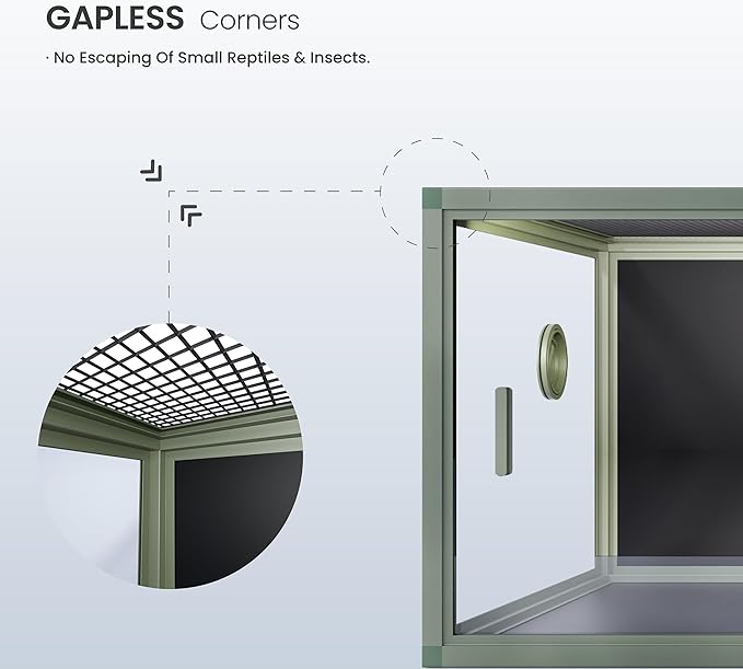 85 Gallon Reptile Tank, Front Opening Snake Tank for Easy Maintenance, Reptile Enclosure with Top Screen Ventilation 48&