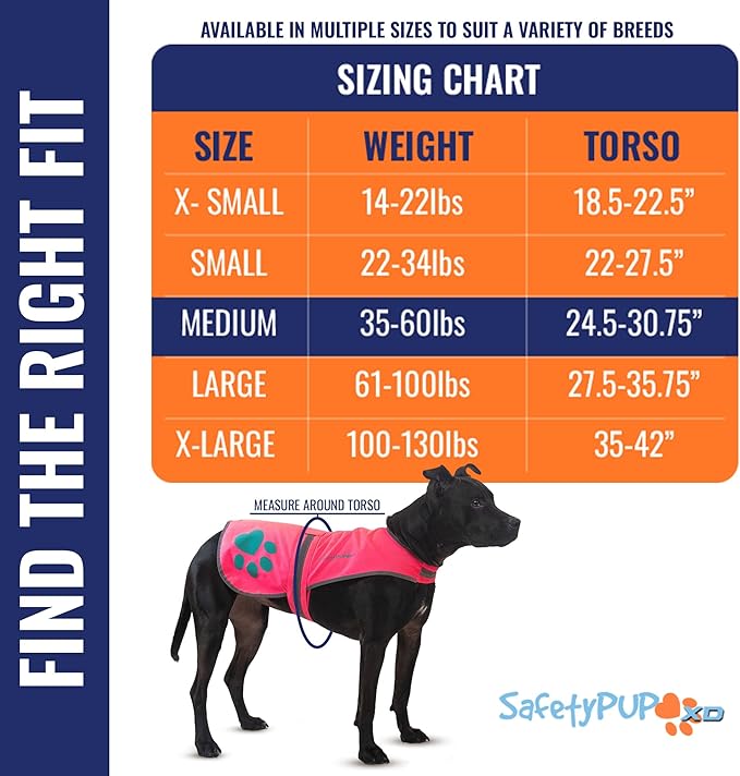 Dog Reflective Vest – Hi-Vis Fluorescent Visibility That Helps to Safeguard Your Pet On/Off Leash in Urban &amp; Rural Areas (Pink, Medium)