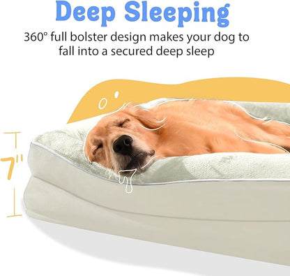 Orthopedic Removable Large Dog Bed -XL Large Dog Beds with Washable Cover and Removable Bolsters Non-Slip Bottom &amp; Waterproof Pet Bed Sofa for Big Size Dogs