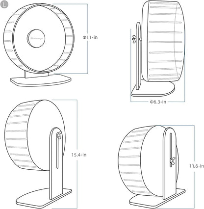 Niteangel Super-Silent Hamster Exercise Wheels: - Quiet Spinner Hamster Running Wheels with Adjustable Stand for Hamsters Gerbils Mice Or Other Small Animals (L, Pink)
