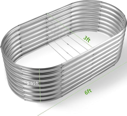 Land Guard Galvanized Planter Raised Beds, 631.99ft Keyhole Raised Garden Bed