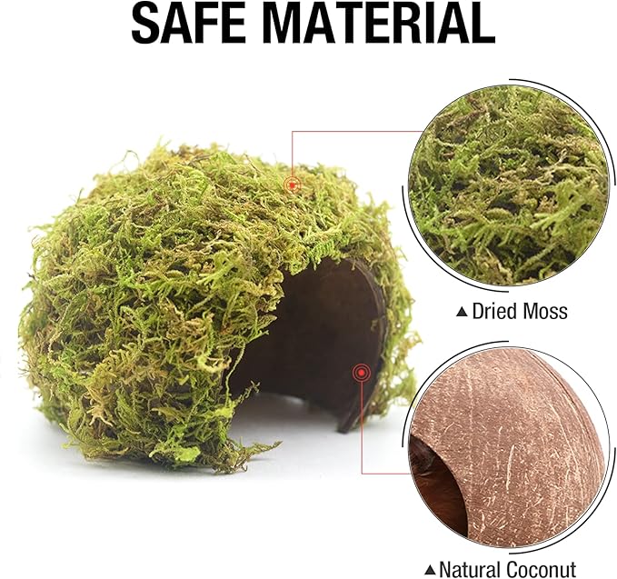 Hamster Hideout - Large, Natural Moss, Handcrafted for Syrian Hamsters, Rats &amp; Guinea Pigs, Safe &amp; Eco-Friendly