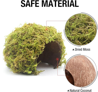 Hamster Hideout - Large, Natural Moss, Handcrafted for Syrian Hamsters, Rats &amp; Guinea Pigs, Safe &amp; Eco-Friendly