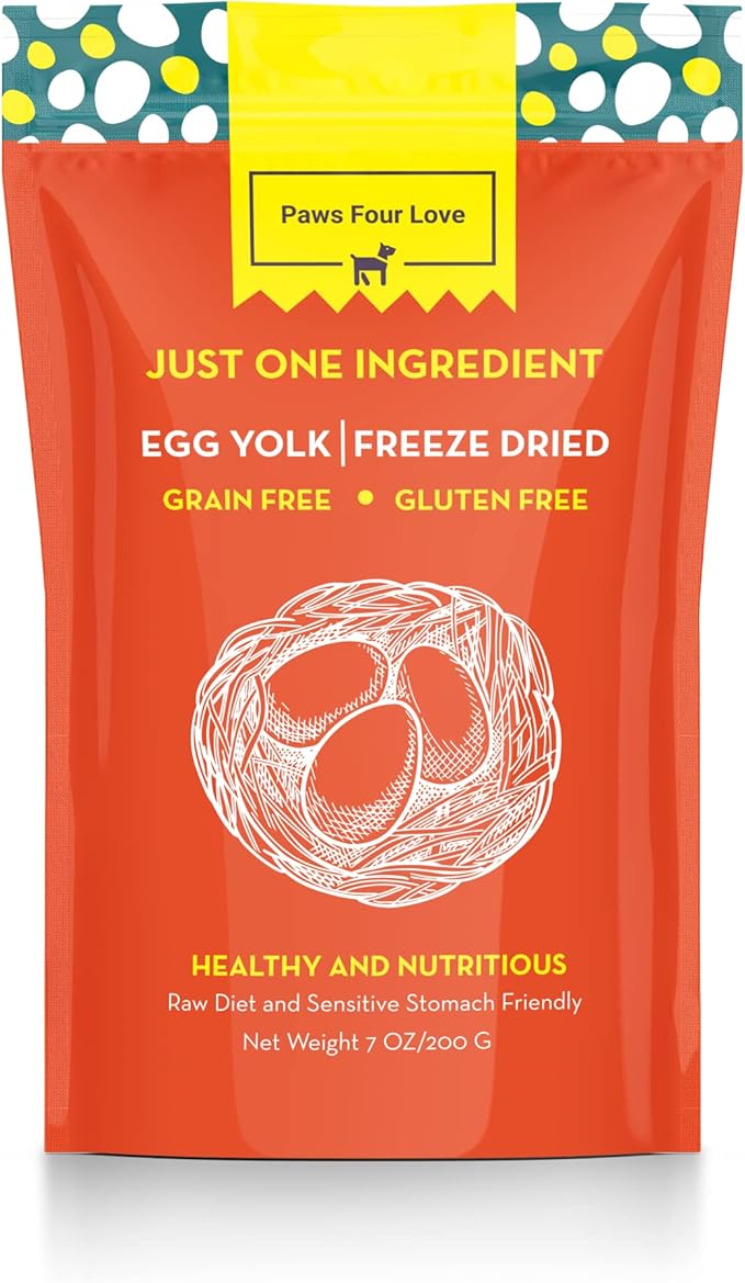 Organic Freeze Dried Dog &amp; Cat Treats - Single Ingredient, Grain Free Food Toppers for Healthy Pets, No Fillers or Preservatives (1 Bag, Egg)