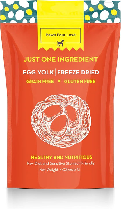 Organic Freeze Dried Dog &amp; Cat Treats - Single Ingredient, Grain Free Food Toppers for Healthy Pets, No Fillers or Preservatives (1 Bag, Egg)