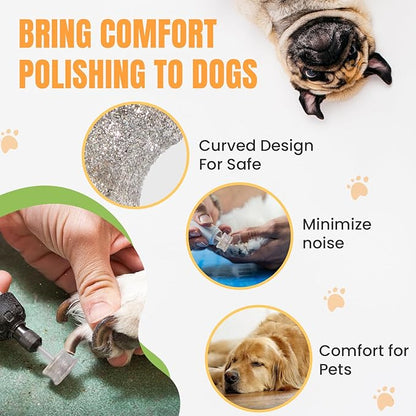 CAELUM Diamond-Coated Pet Nail Grinder Bit, 1/8” Shank for Dremel Nail Tools, Durable &amp; Low-Noise Nail Trimmer for Dogs, Top &amp; Side Grinding, Gentle, Precise Nail Grooming（80grit）