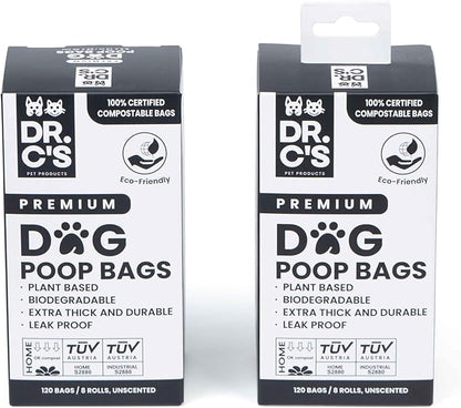 100% Certified Compostable Dog Poop Bags - Dr. C&