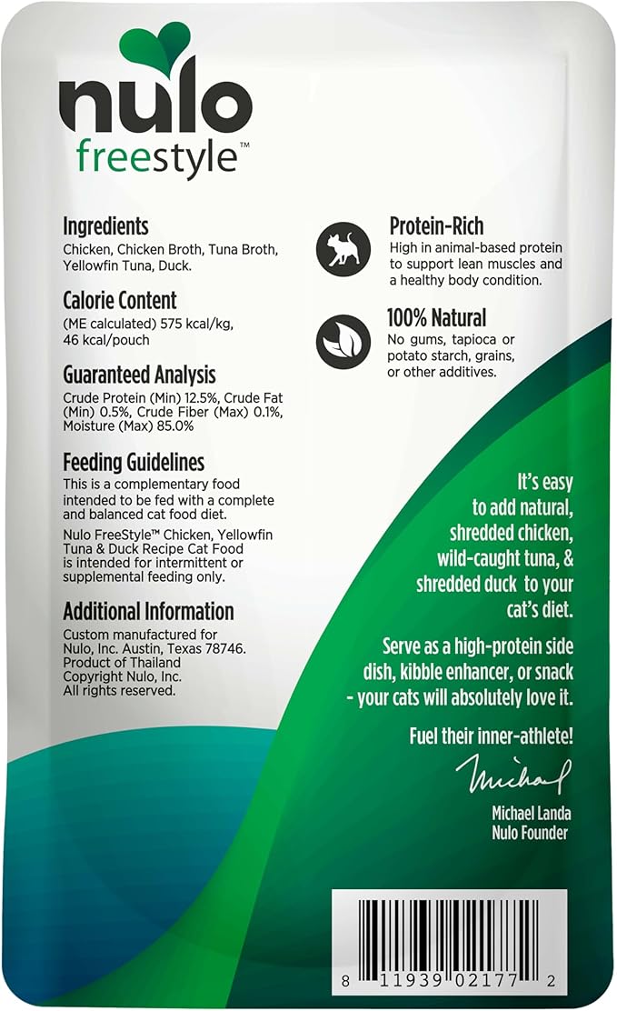 Nulo Freestyle Cat &amp; Kitten Wet Cat Food Pouch, Premium All Natural Grain-Free Soft Cat Food Topper with Amino Acids for Heart Health and High Animal-Based Protein