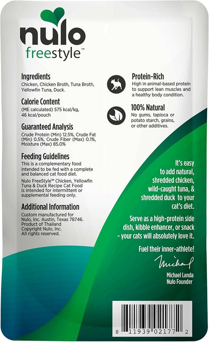 Nulo Freestyle Cat &amp; Kitten Wet Cat Food Pouch, Premium All Natural Grain-Free Soft Cat Food Topper with Amino Acids for Heart Health and High Animal-Based Protein