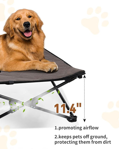 KingCamp Elevated Dog Bed for XL Dogs, Outdoor Raised Cooling Pet Cot Bed with Washable Breathable Mesh &amp; No-Slip Feet Perfect for Camping, Backyard, Indoor Use (XL, Black)