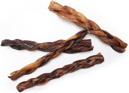 Jack&amp;Pup 12" Braided Bully Sticks (3 Pack) Long Lasting Thick Bully Sticks for Large Dogs and Aggressive Chewers, Single Ingredient Dog Chews