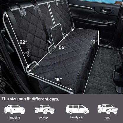 Dog Car Seat Cover Waterproof Dog Seat Cover for Cars Back Seat Heavy-Duty Nonslip Pet Car Seat Cover Protector Armrest Compatible for Trucks Cars &amp; SUVs