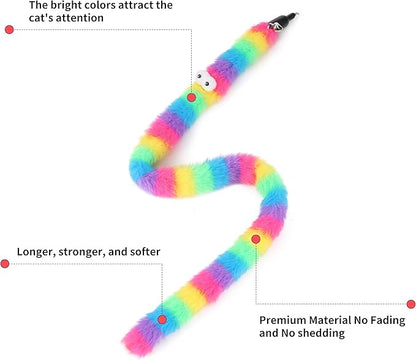 Cat Wand Toy Set, 11 Pcs Including Worm &amp; Snake Refills, Wand Replacement Rope, for Bored Indoor Adult Cats &amp; Kittens
