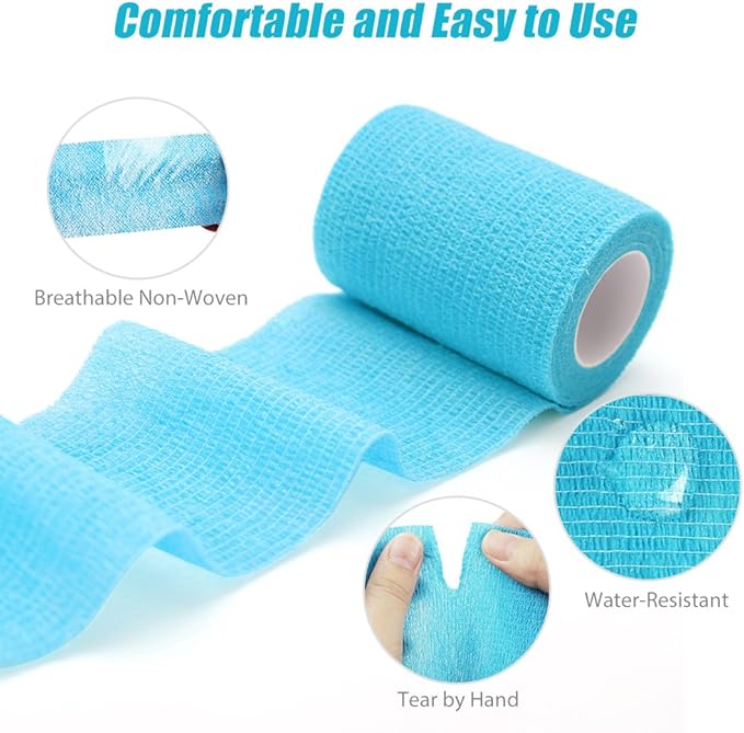 LotFancy Vet Wrap for Horses, 10 Pack, 3 inch by 5 Yards, Self Adhesive Bandage Wrap, Non-Woven Medical First Aid Tape for Pet Dog Cat Ankle Sprains &amp; Swelling, Horse Leg Wraps