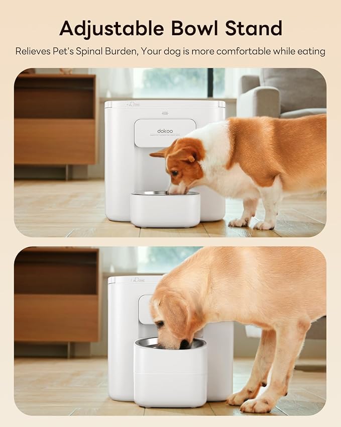Automatic Dog Feeder for Large Breed, 15L/ 63Cups Vacuum-Sealed Storage &amp; Timed Auto Dog Food Dispenser 2in1, Airtight 100% Freshness, Anti-Blockage, Support up to 22mm Pet Food, Stainless Steel Bowl