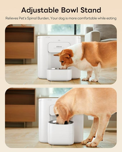 Automatic Dog Feeder for Large Breed, 15L/ 63Cups Vacuum-Sealed Storage &amp; Timed Auto Dog Food Dispenser 2in1, Airtight 100% Freshness, Anti-Blockage, Support up to 22mm Pet Food, Stainless Steel Bowl