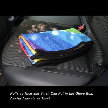 Car Seat Cover Protector Front Seats,for Gym Workout,Running,Swimming,Beach and Hiking,Waterproof Sweat Towel Bucket Seat Covers for Cars SUV Trucks (Rainbow, 1Pcs)