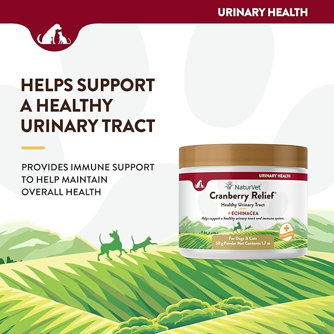NaturVet – Cranberry Relief Plus Echinacea | Helps Support a Healthy Urinary Tract &amp; Immune System (50g Powder)