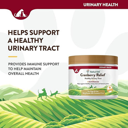 NaturVet – Cranberry Relief Plus Echinacea | Helps Support a Healthy Urinary Tract &amp; Immune System (50g Powder)