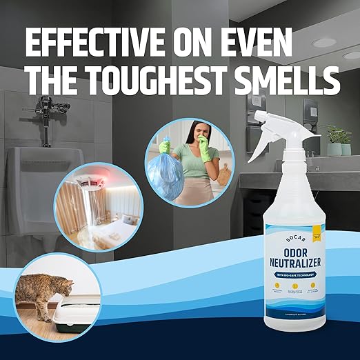SOCAR - Odor Neutralizer 128oz Liquid REFILL - Odor Eliminator for Home, Office, Gym, Car. Eliminates Odors from Pets, Cooking, Sports Gear, Urine, Vomit &amp; Unwanted, Strong Odors