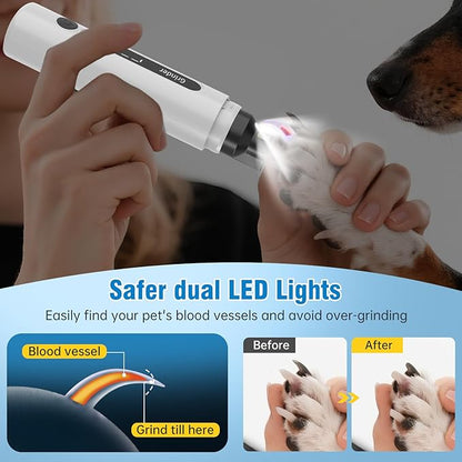 Dog Nail Grinder, 7-Speed Quiet Electric Dog Nail Trimmers, Dog Nail Clippers with Sponge Dust Collection &amp; File for Small Medium Large Dogs, Rechargeable Pet Paw Grooming Supplies Kit