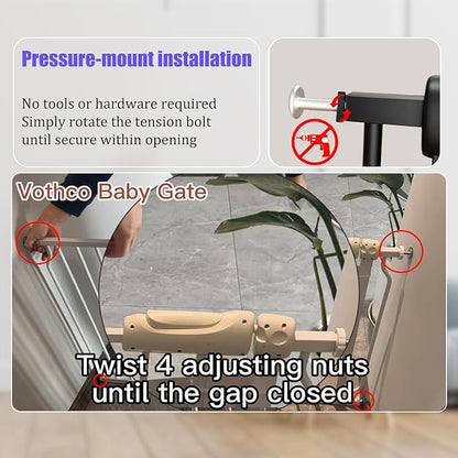 Baby Gates Extra Wide 71.5-76.4 Inch Large Baby Gates for Stairs Tension Pet Dog Gates Indoor for Doorways No Drilling Pressure Mounted Pet Gates for Kids