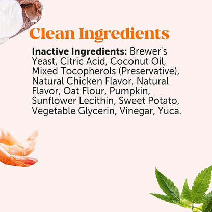 Hemp Hip &amp; Joint Supplement for Dogs - Hemp Oil &amp; Powder - Glucosamine Chondroitin for Dogs, Turmeric, MSM, Green-Lipped Mussel, Supports Mobility, May Reduce Discomfort (Bacon)