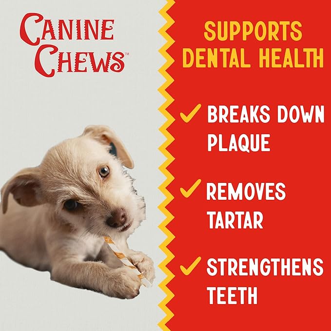 Canine Chews Chicken-Wrapped Rawhide Twists for Dogs - Pack of 100 U.S.A. Sourced Chicken Wrapped Rawhide Dog Treats, Sticks for Dogs - Premium &amp; Natural Beefhide Chews