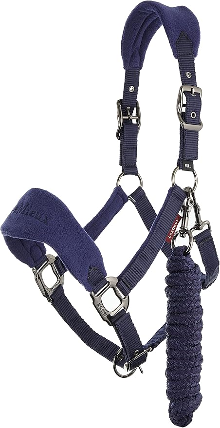 LeMieux Vogue Fleece Headcollar - Halter &amp; Leadrope - Extra Padding, Adjustable at Curb and Poll Strap