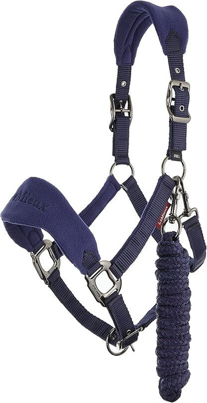 LeMieux Vogue Fleece Headcollar - Halter &amp; Leadrope - Extra Padding, Adjustable at Curb and Poll Strap