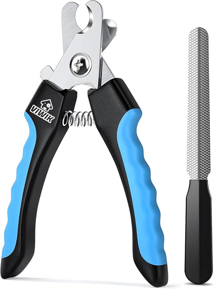 VIWIK Dog Nail Trimmers for Large Medium Dogs, Cats, Professional Dog Nail Clippers with File Quick Sensor &amp; Safety Guard to Avoid Overcutting, Pet Claw Paw Clipper for Grooming with Toenail File Blue