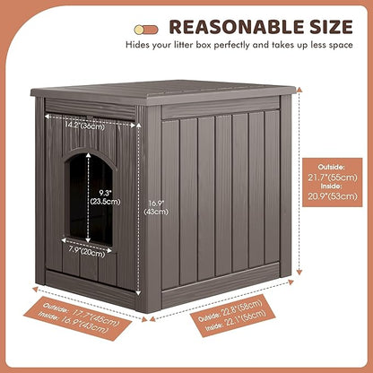 Outdoor &amp; Indoor Dog House for Weatherproof and Stylish Furniture, Insulated Dog House Outdoor, Multi - Use for Small and Medium Dogs (Grey, 22.8" L × 17.7" W × 21.7" H)