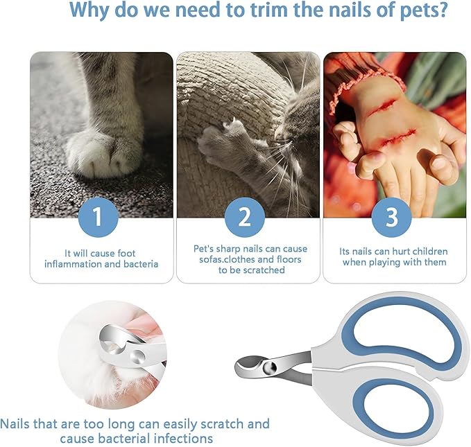 Cats &amp; Dogs Pets Nail Clippers &amp; Trimmers Rabbit Nail Clippers cat Nail Clippers for Indoor Cats cat Claw Clippers with Safety Guard Professional Grooming Tool for Cat Kitten