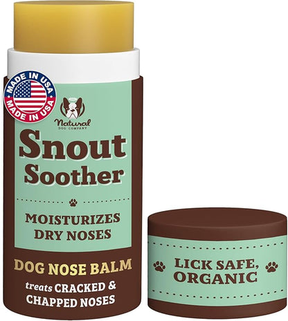 Natural Dog Company Snout Soother, Dog Nose Balm, Wax &amp; Cream for Dry, Cracked Noses, Heals &amp; Moisturizes with Shea Butter &amp; Coconut Oil, Lick-Safe Nose Butter, Made in USA, 2 oz. Stick