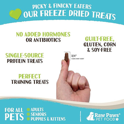 Raw Paws Freeze-Dried Pet Food for Dogs &amp; Cats- Rabbit Recipe, 4-oz - USA Raw Dog Treats for Training - Cat and Dog Treats - 100% Rabbit Meat, No Added Hormones or Antibiotics