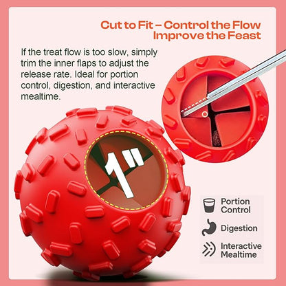 Treat Dispensing Dog Toys - Interactive Cognitive Dog Treat Toy,Puzzle Ball for Puppies &amp; Small Dogs,Promotes Slow Eating, Reduces Stress,Perfect for Fetch,Chewing &amp; Training