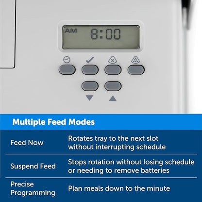 PetSafe Automatic Dog Feeder, 5 Meals, 40 oz Capacity, Plastic, for Dry Food, Multiple Pets