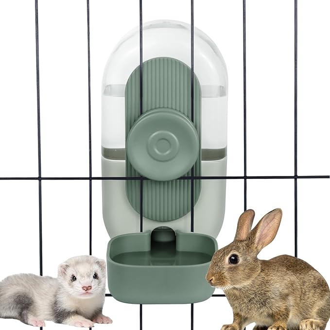28oz Hanging Automatic Water Dispenser，Rabbit Water Bottle,Bunny Guinea Pig Ferret Water Bowl for Cage,Suitable for Small Animal Puppies(Cage Grid Spacing Over 1.2&