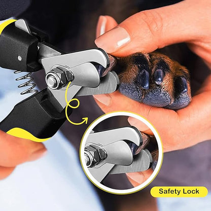 Candure Dog Nail Clippers for Pet Grooming - Professional Cat Nail Trimmers Suitable for Small to Medium Breeds with a Safety Guard &amp; Nail File