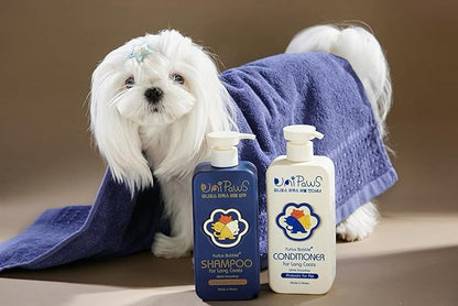 Unipaws Biotin Dog Shampoo for Long-Haired Coats – Deshedding, Detangling &amp; Moisturizing for Silky, Tangle-Free Fur with Probiotics - EWG Green &amp; Light Elegent Scent, Made in Korea, 16.9 Fl Oz / 500ml
