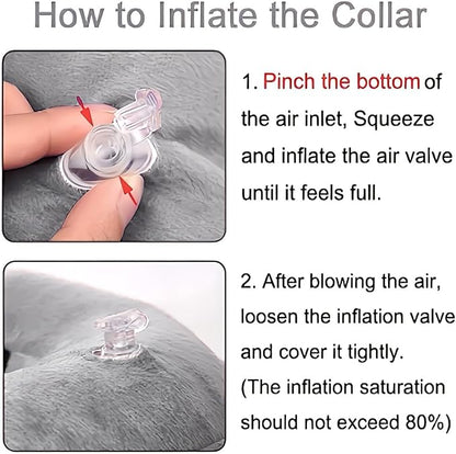 Soft Inflatable Dog Cat Cone Collar – Pet Recovery &amp; Protective Dog Neck Collar for Small Dogs Cats to Prevent Scratching, Licking