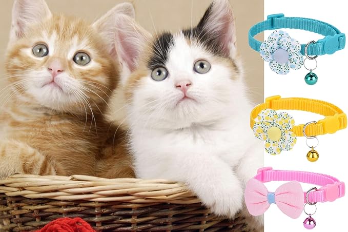 16 PCS Cute Cat Collars Breakaway with Bell for Boy Cats and Girl Cats Gifts (