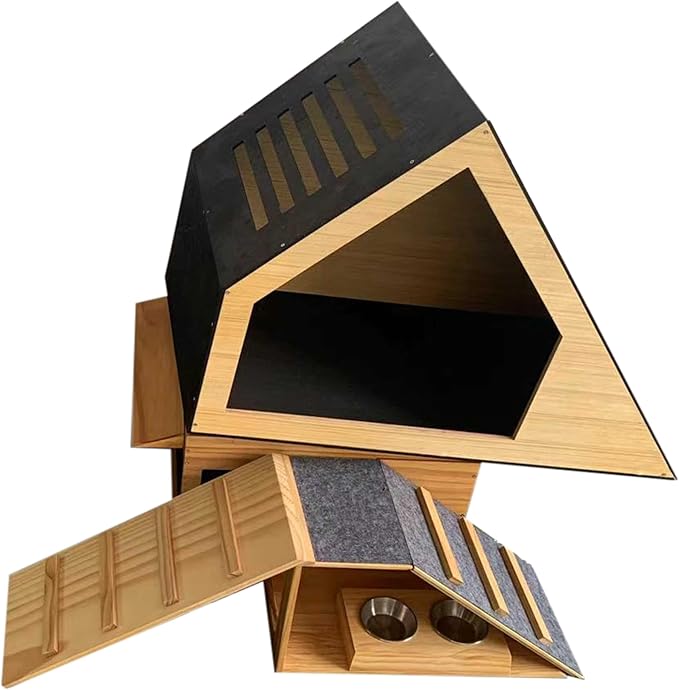Wooden Rabbit Hideout Castle – Indoor Bunny House &amp; Hut for Rabbits, Guinea Pigs, Chinchillas &amp; Small Pets – Medium Size Habitat – Durable Wooden Rabbit House for Indoor &amp; Outdoor Use